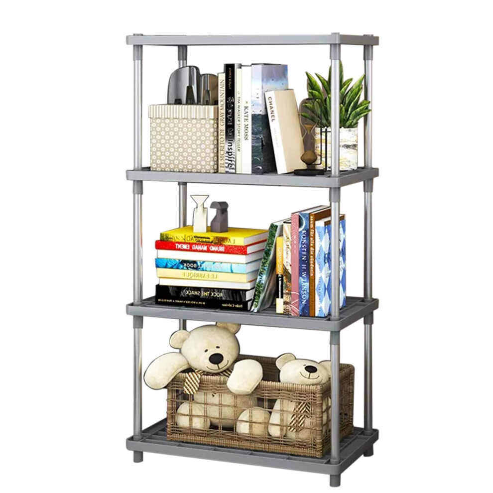 4 Tier Plastic Storage Shelves, Freestanding Spacesaving Rack With Adjustable Height For Home And Garage 9070919810183