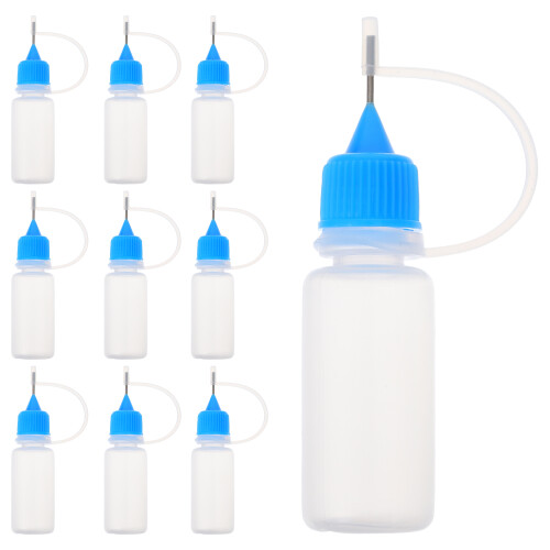 50Pcs Blue Pe Plastic Squeeze Bottles Soft Tip for Paint Dye Glue