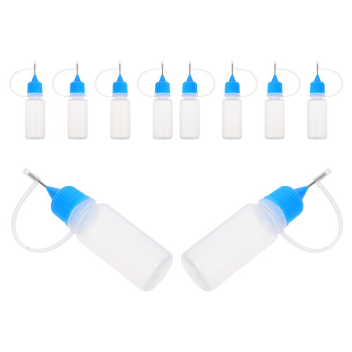 50Pcs Blue Pe Plastic Squeeze Bottles Soft Tip for Paint Dye Glue 1