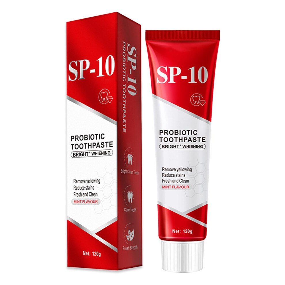 SP10 Probiotic Whitening Toothpaste for Fresh Breath and Stain Reduction, 4.23oz