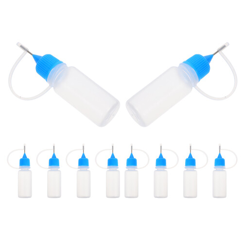 50Pcs Blue Pe Plastic Squeeze Bottles Soft Tip for Paint Dye Glue 2