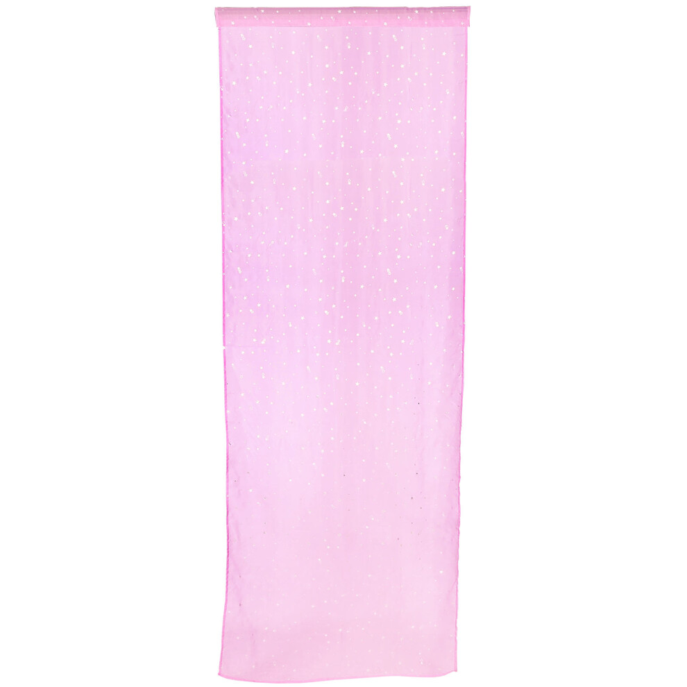 Vaguelly 3Pcs Window Sheer Curtains Pink Star Print Voile For Child's Room