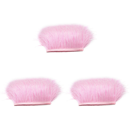 3Pièces Ruban Frange Plume Rose Pour Décoration Textile 1