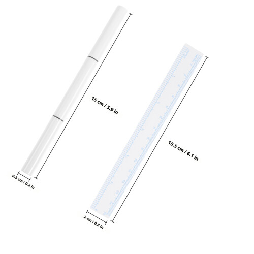 Set Stylo Marquage Peau Permanent Règle Pour Sourcils 1