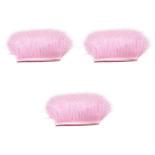 3Pièces Ruban Frange Plume Rose Pour Décoration Textile 2