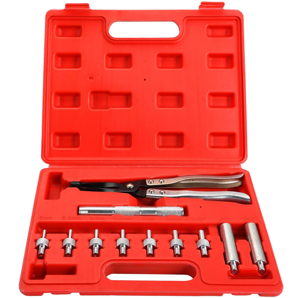Valve Stem Seal Tool Kit With Valve Spring Compressor, Secure Grip Pliers And Carry Case 9070919810411