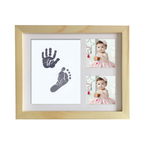 2Pièces Bébé Bois Kit Photo Empreintes Main Pied