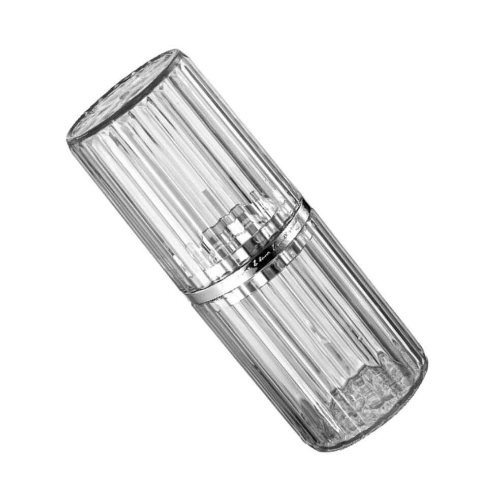 Travel Toothbrush Holder with Transparent Stripes for Compact Toothbrush and Toothpaste Storage