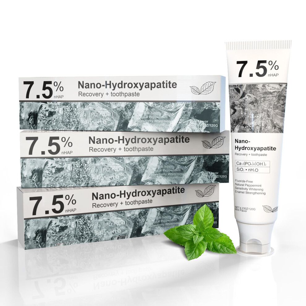 Fluoride  Nano Hydroxyapatite Toothpaste for Enamel  and Sensitive Teeth, 3 Pack