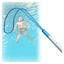 Heavy Duty Telescopic Pool Rescue Pole 19.6ft Aluminum Lifeguard Hook for Swimming Pools and Beaches