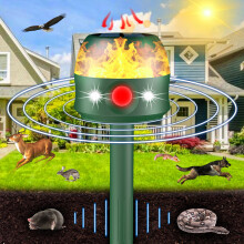 Outdoor Animal Repeller Solar Ultrasonic Pest Deterrent with Motion Sensor 360 Cat Squirrel Repellent