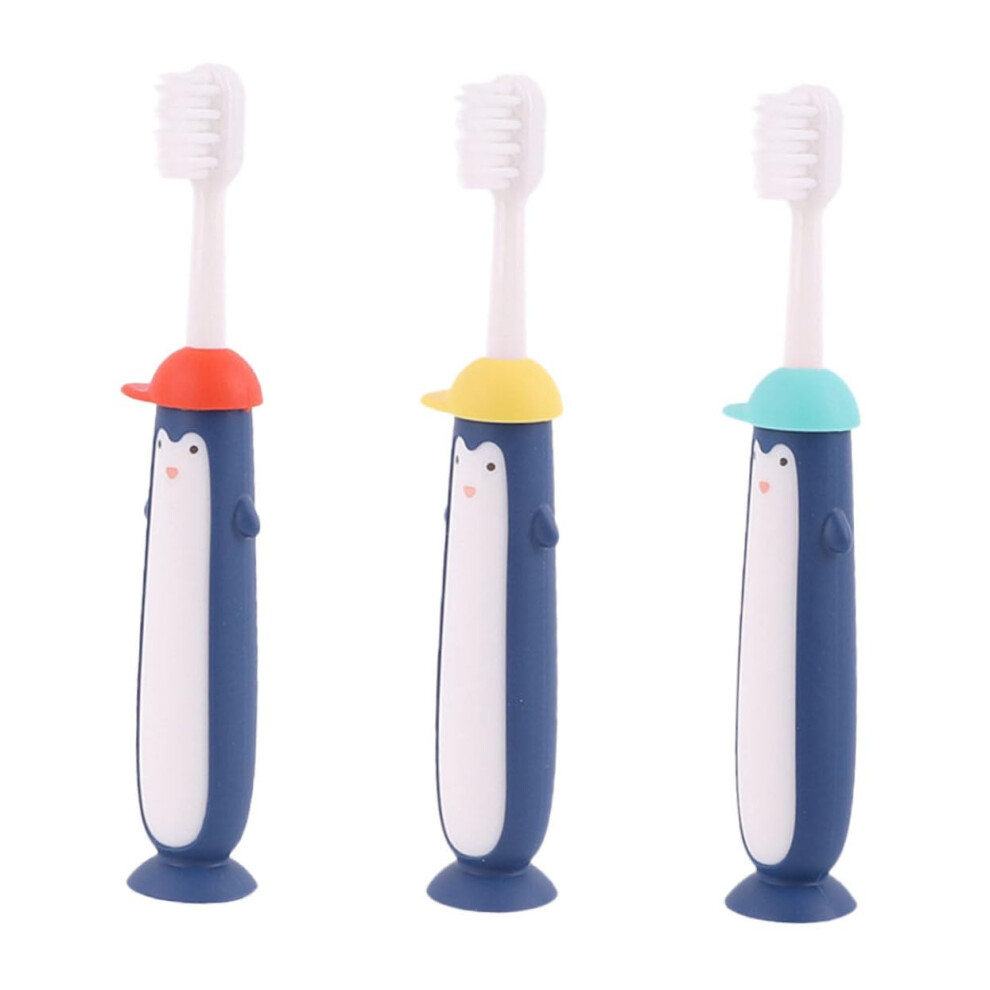 3pcs Cartoon Toothbrush for Kids with Soft Dense Bristles and Ergonomic Comfortable Grip