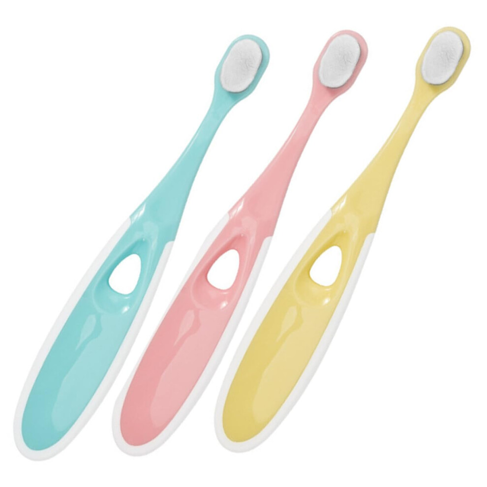 Soft Bristle Toothbrush for Sensitive Teeth, Ergonomic Comfort Grip, Travel Friendly, Tongue Cleaner, 3 Pack