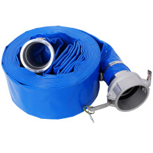 3'x50FT Heavy Duty Pool Backwash Hose with Camlock, Reinforced PVC Lay Flat Water Discharge