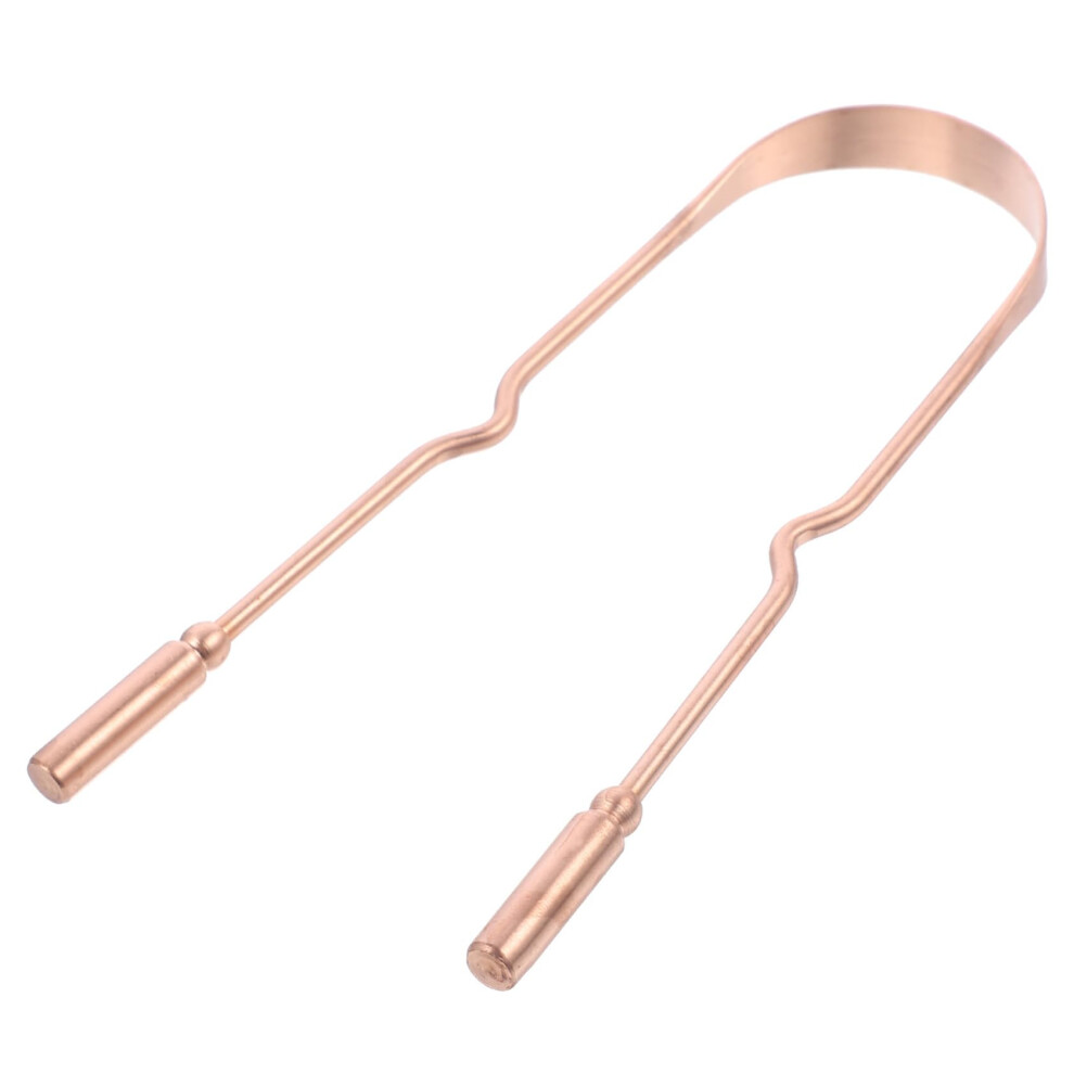Copper Tongue Scraper with Case for Adults Reduces Bad Breath Ergonomic Grip Reusable Design