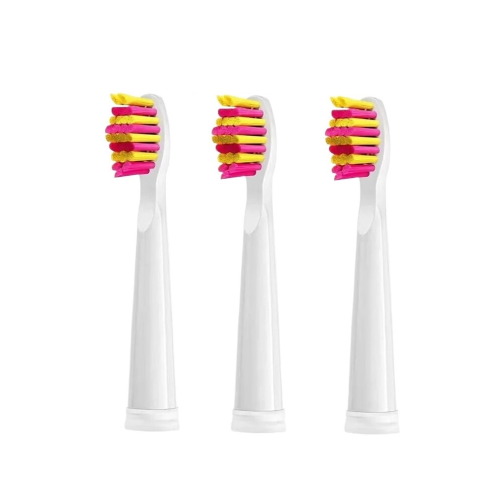 Pink Electric Toothbrush Replacement Heads Soft Dupont Bristles Compatible With Seago Fairywill 3 Pcs