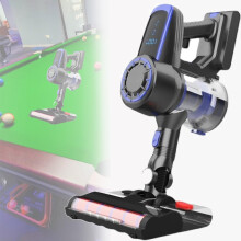 Billiard Table Cleaner with 22kPa Dual Suction, Cordless Touch Control, LED Brush Light, Blue