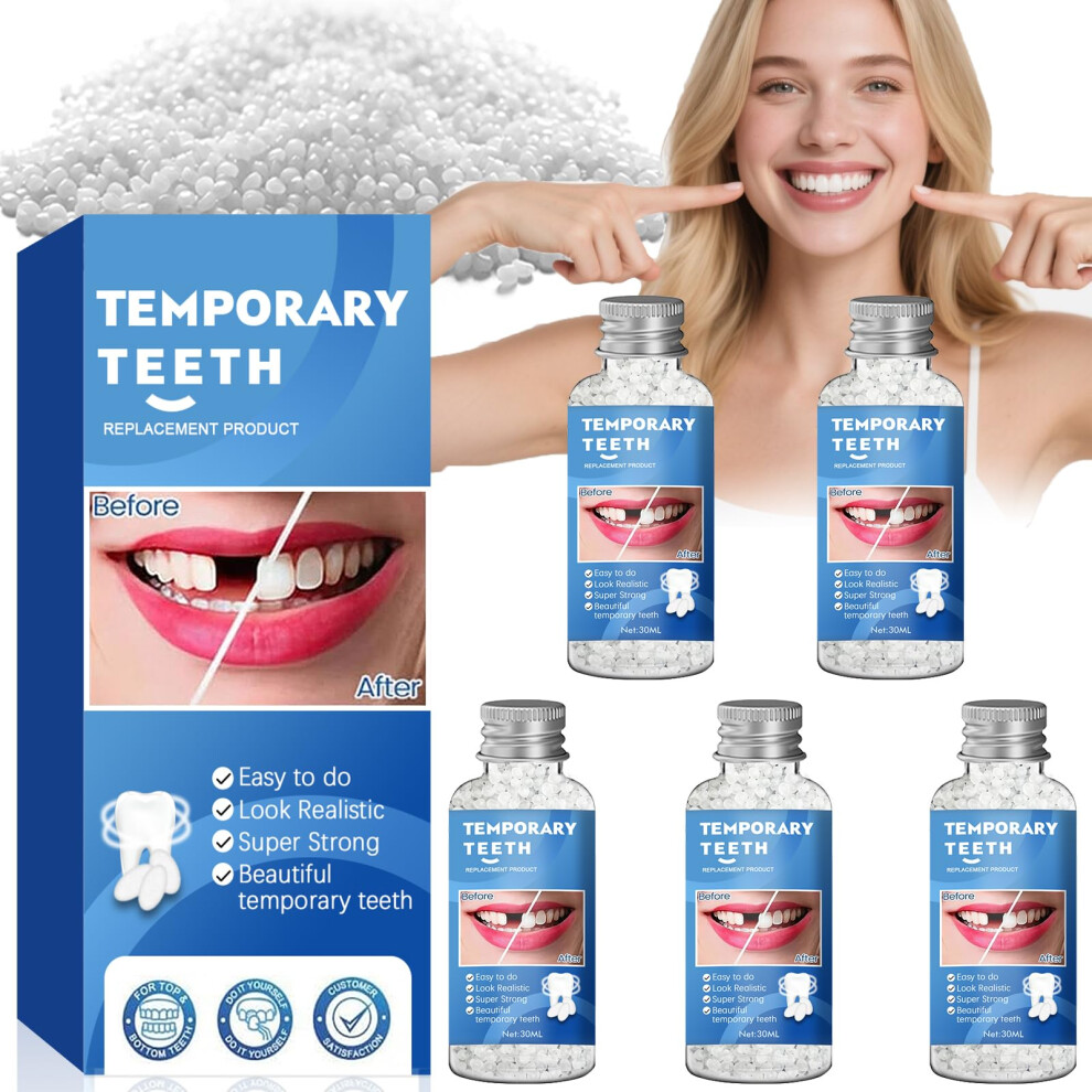 White Moldable Teeth Beads 5Pcs For Temporary False Teeth Diy Dental Restoration