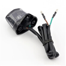 Motorcycle License Plate Light 12V LED Rear Lamp Assembly Universal Fit Black Finish 30000h Lifespan