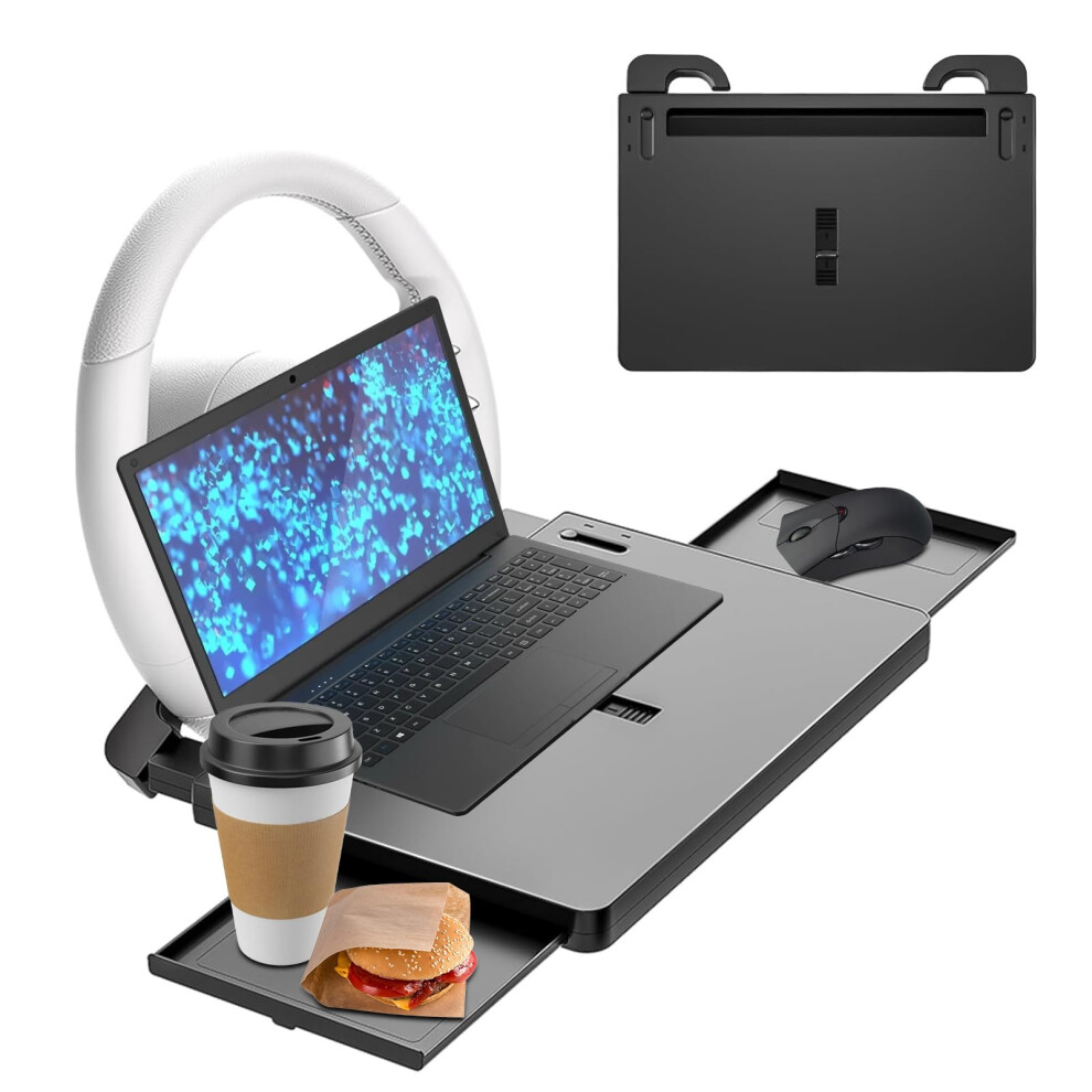 Adjustable Steering Wheel Desk With Dual Slideout Trays, Antislip Laptop Table For Car And Suv 9070919811432