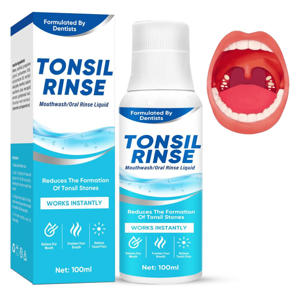 Tonsil Stone Remover Mouthwash for Bad Breath, Dry Mouth Relief and Stain Removal Oral Rinse