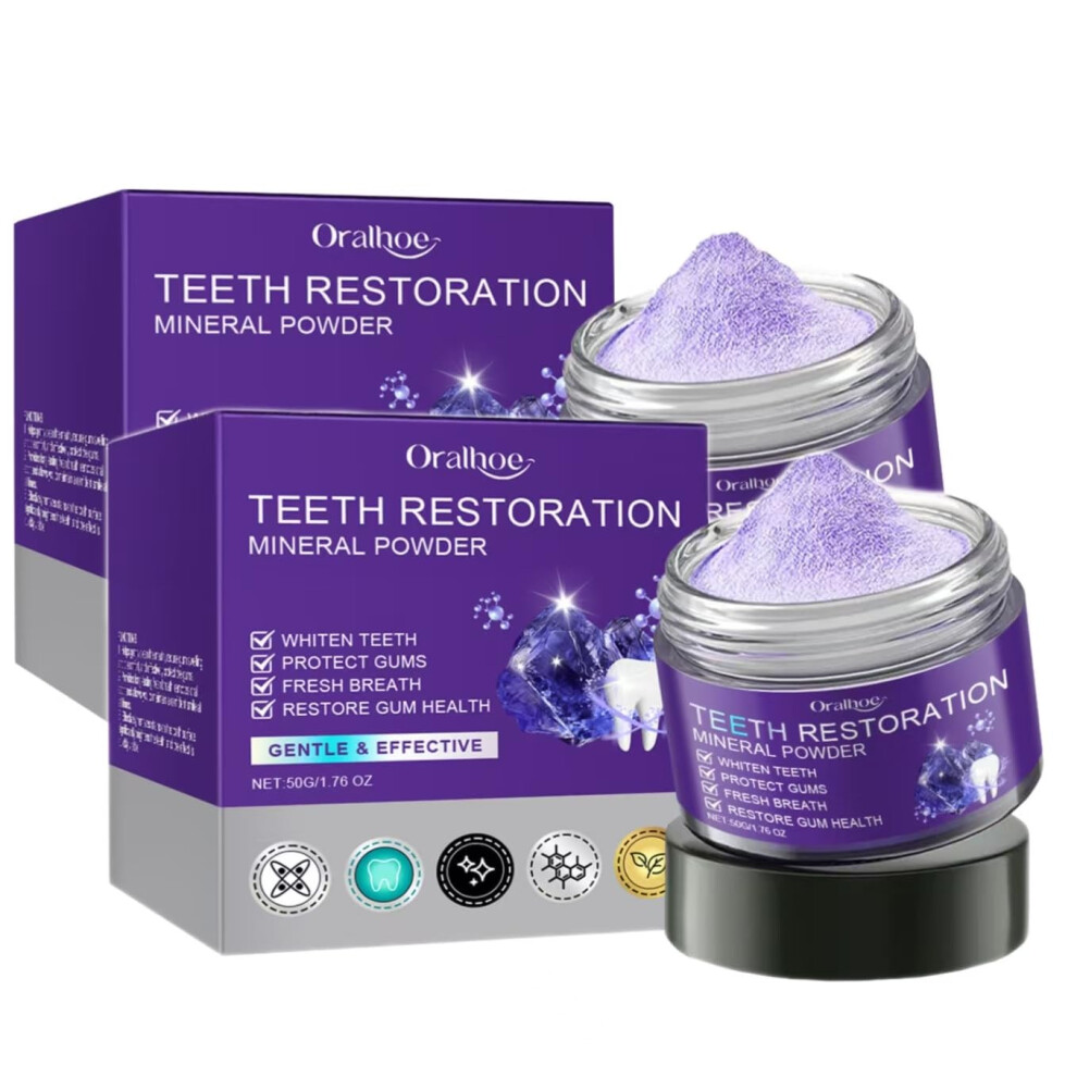 Purple Tooth Powder 2 Pack Gentle Mineral Formula For Fresh Breath And Natural Tooth Strengthening