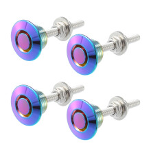 Universal Aluminum Hood Pin Lock Kit with Quick Release Bonnet Latch Push Button Pack of 4