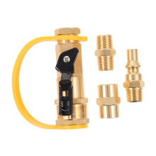 Brass Propane Adapter Valve for Camping Stove and BBQ, Easy Installation Propane Tank Connector
