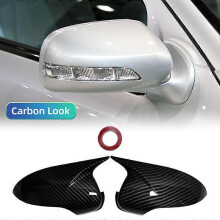 (As show, Gloss Black) Couvercle de rtroviseur latral noir en Fiber de carbone, pour mercedes-benz classe E W211 2006 C 2008