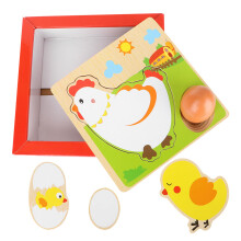 1 Set En Bois Poules Œufs Jeu Éducatif Pour Bébés Enfants