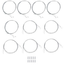 5Ensemble Kit Câbles Frein Et Dérailleur Argentés Zinc-Alu Vtt Route