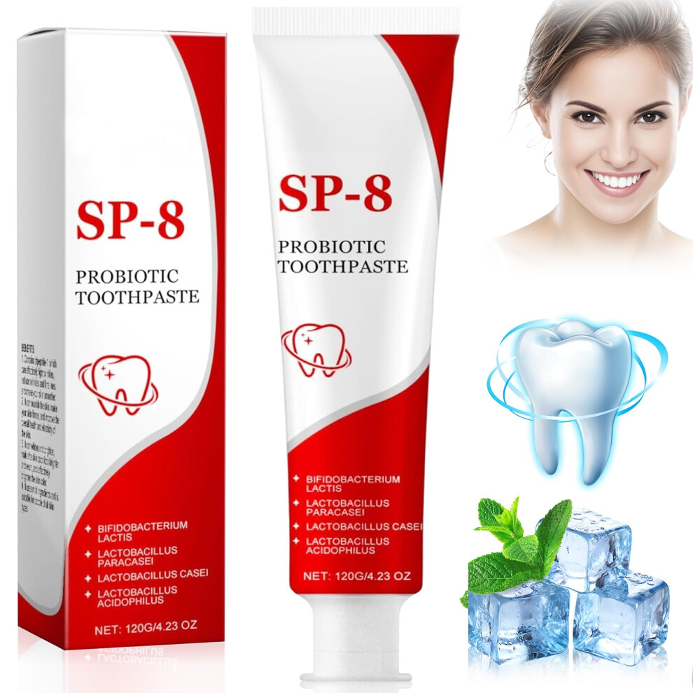 Probiotic Whitening Toothpaste for Adults, Fluoride  Stain Removal, Gentle Cleaning for Sensitive Teeth