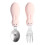 1Ensemble Ensemble Bébé Fourchette Silicone Acier 1