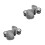 2Paires Roues Nylon Grises Remplacement Durable 5