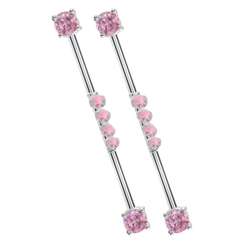 6Pièces Piercing Industriel En Acier Titane Rose Pour 1