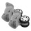 2Paires Roues Nylon Grises Remplacement Durable 2