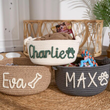 Andisijq Personalized Dog Toy Basket,Rope Cotton G