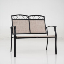 Bancos de jardim - HELLOSHOP26 - Poltrona dupla 96x54x58 cm - Metal - Tecido respirável - 300 kg