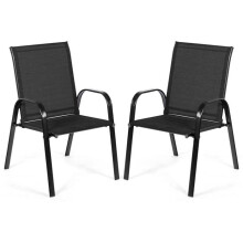 Sedie da giardino - HELLOSHOP26 - Lotto 2 - Tessuto traspirante resistente - Struttura in metallo anti-corrosione - 56x72x90 cm