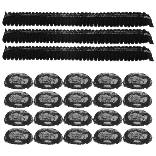 200Pièces Bonnet Bouffant Jetable Noir