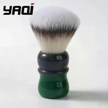 (As show, One size) YAQI Shaving Brushes 26MM Mocha-Matcha Tea Synthetic Hair Knots Resin Handle Men Wet Shaving Brush