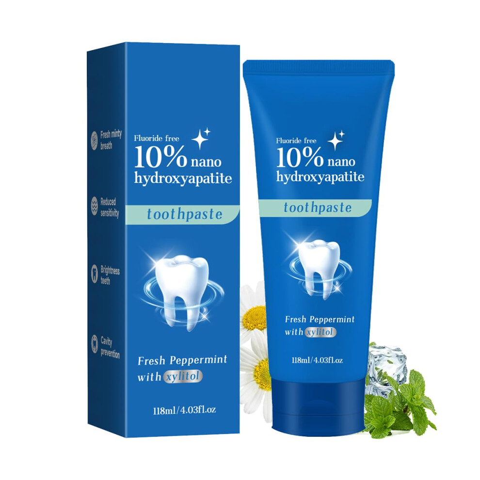 Nano Hydroxyapatite Toothpaste for Sensitive Teeth, Fluoride Enamel Strengthening, 4 oz