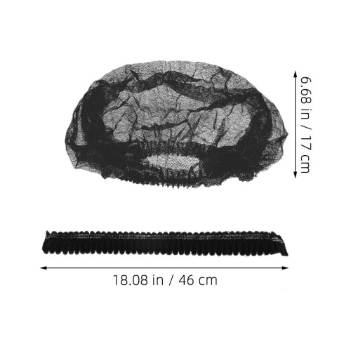 200Pièces Bonnet Bouffant Jetable Noir 1