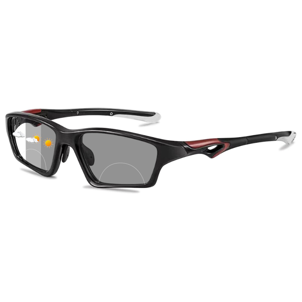 Black/Blue/Light Photochromic Bifocal Reading Glasses 3.0 Tr90 Frame Blocking For Men And Women