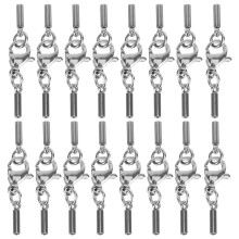 60Pièces Acier Inoxydable Argenté Pour Bracelet Collier