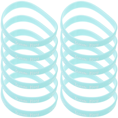 36Pièces Bracelets Silicone Confortables Bleu Team Boy Pour Bébé 1