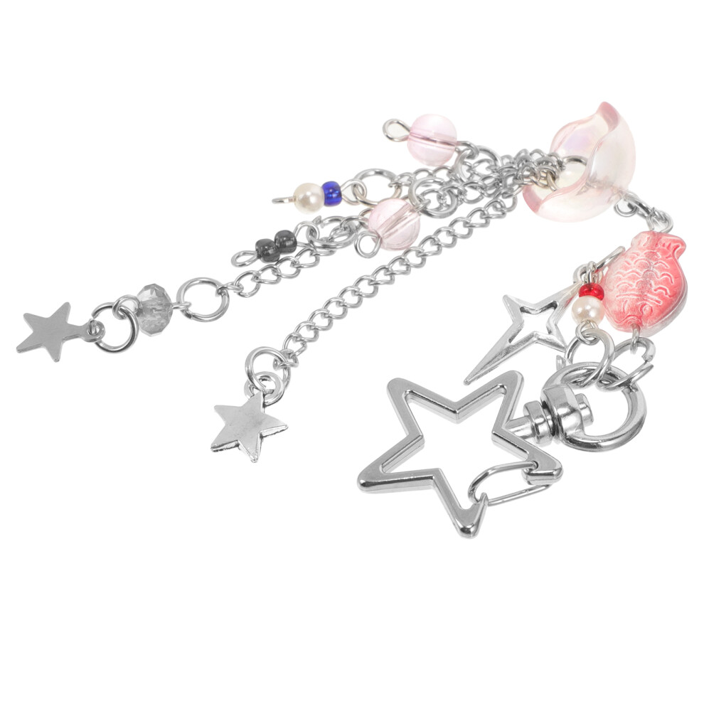 3Pcs Phone Charm Star Strap Cute Keychain For Phone Or Purse Silver 3631600639313