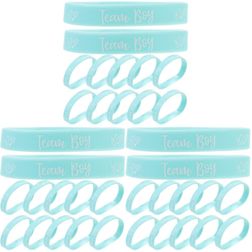 36Pièces Bracelets Silicone Confortables Bleu Team Boy Pour Bébé 2