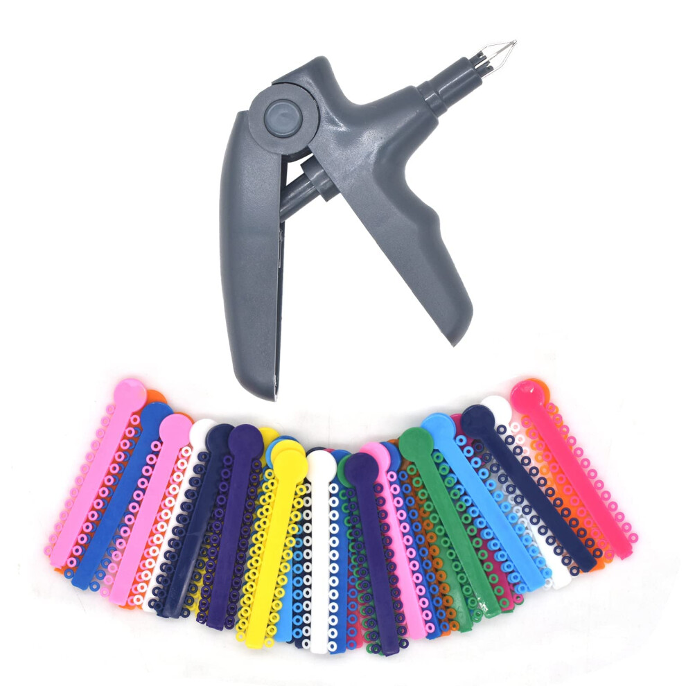 Orthodontic Ligature Ties and Gun Kit 1040pcs for Fast Ring Placement and Durable Dental Use
