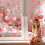 4 Sheets 36Pcs Pink Heart Wall Stickers,Bow Wall D 2